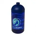 Customised H2O Active Bop Dome Lid Bottle 500ml in blue with blue lid and printed logo