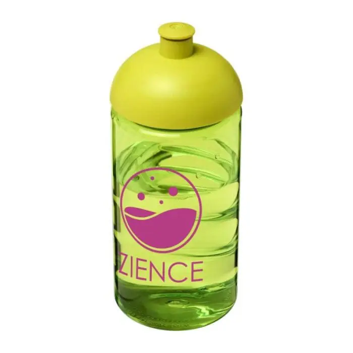 Printed H2O Active Bop Dome Lid Bottle 500ml in light green with light green lid and printed logo