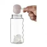 Branded Bop Flip Lid Shaker Bottle 500ml in clear with coloured lid and printed logo