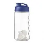 Branded Bop Flip Lid Shaker Bottle 500ml in clear with coloured lid and printed logo