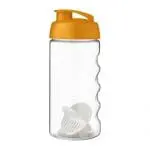 Branded Bop Flip Lid Shaker Bottle 500ml in clear with coloured lid and printed logo