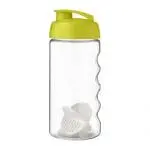 Personalised Bop Flip Lid Shaker Bottle 500ml in clear with coloured lid and printed logo