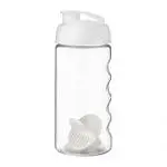 Customised Bop Flip Lid Shaker Bottle 500ml in clear with coloured lid and printed logo