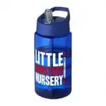 Personalised H2O Active Bop Spout Lid Bottle 500ml in blue with blue lid and printed logo