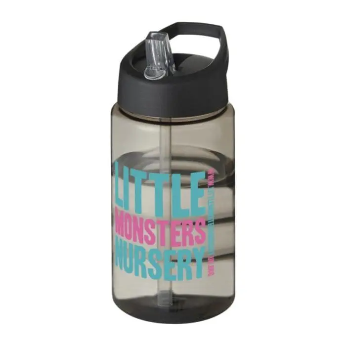 Printed H2O Active Bop Spout Lid Bottle 500ml in light grey with grey lid and printed logo