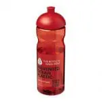 Printed H2O Active Eco Base Dome Lid Bottle 650ml in red with red lid and printed logo