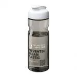 Promotional H2O Active Eco Base Flip Lid Bottle in grey with white lid and printed logo