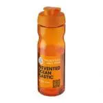 Printed H2O Active Eco Base Flip Lid Bottle in orange with orange lid and printed logo