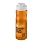 Printed H2O Active Eco Base Flip Lid Bottle in orange with white lid and printed logo