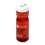 Printed H2O Active Eco Base Flip Lid Bottle in red with white lid and printed logo