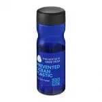 Promotional H2O Active Eco Base Screw Lid Bottle in blue with black lid and printed logo