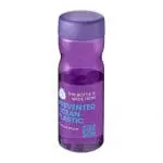 Printed H2O Active Eco Base Screw Lid Bottle in purple with purple lid and printed logo