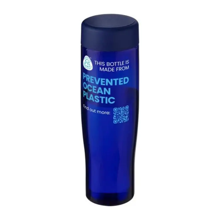 Promotional H2O Active Eco Tempo Screw Lid Bottle 700ml in blue with blue lid and printed logo or design