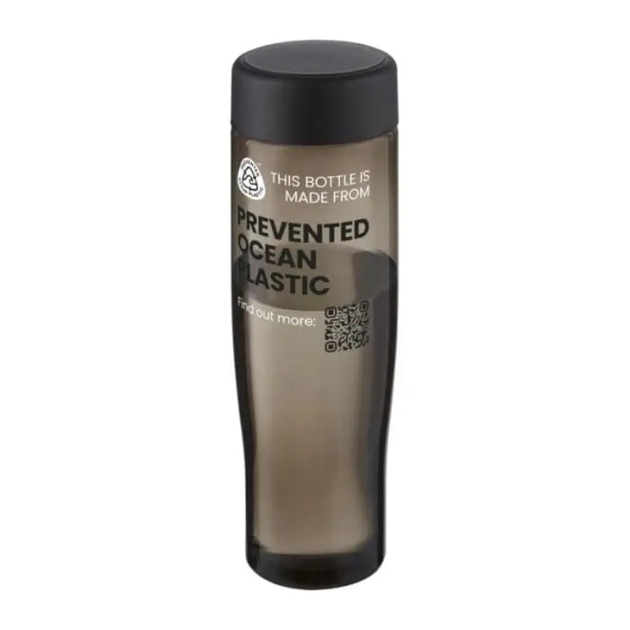 Promotional H2O Active Eco Tempo Screw Lid Bottle 700ml in grey with black lid and printed logo or design