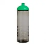 Printed Eco Treble Dome Lid Bottle 750ml in grey with green lid and printed logo or design