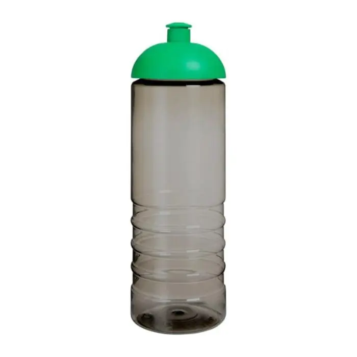 Printed Eco Treble Dome Lid Bottle 750ml in grey with green lid and printed logo or design