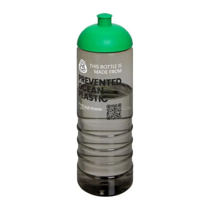 Branded Eco Treble Dome Lid Bottle 750ml in grey with grey lid and printed logo or design