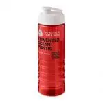 Branded Eco Treble Flip Lid Bottle 750ml in red with white lid and printed with logo