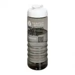 Promotional Eco Treble Flip Lid Bottle 750ml in grey with white lid and printed with logo