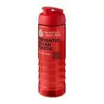 Promotional Eco Treble Flip Lid Bottle 750ml in red with red lid and printed with logo