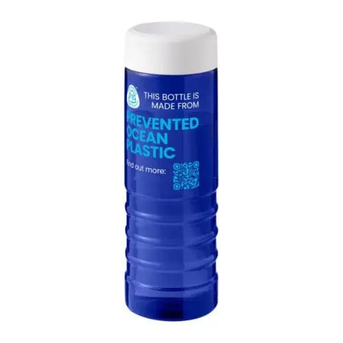 Promotional H2O Active Eco Treble Screw Lid Bottle 750ml in blue with white lid and printed logo