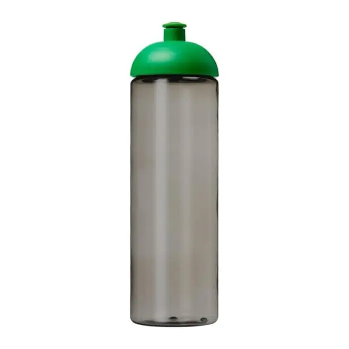 Printed Eco Vibe Dome Lid Bottle 850ml in clear with green lid and printed logo