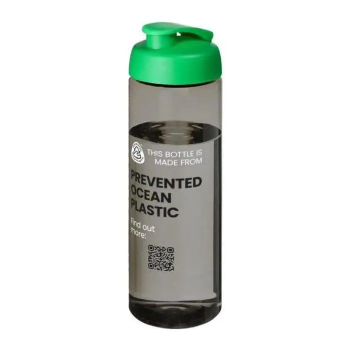 Printed Eco Vibe Flip Lid Bottle 850ml with green lid printed with your logo or design