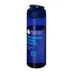 Promotional Eco Vibe Flip Lid Bottle 850ml in blue with black lid printed with your logo or design