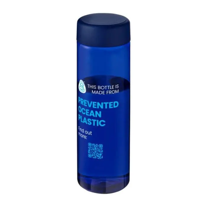 Promotional H2O Active Eco Vibe Screw Lid Bottle 850ml in blue with blue lid and printed logo