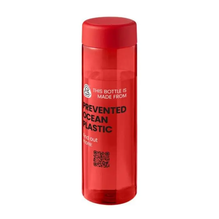 Printed H2O Active Eco Vibe Screw Lid Bottle 850ml in red with red lid and printed logo