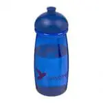 Branded H20 Active Pulse Dome Lid Bottle 600ml in blue with blue lid and printed logo