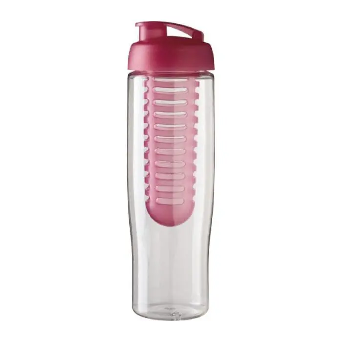 Branded Tempo Flip Lid Infuser Bottle 700ml in a variety of colours with printed logo