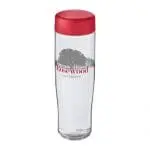 Promotional H20 Active Tempo Screw Lid Bottle in clear with red lid and printed logo