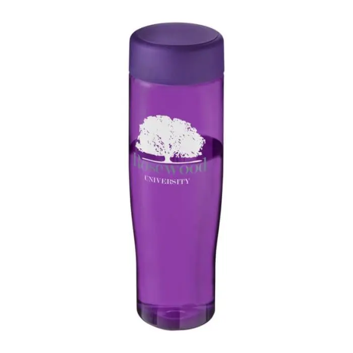 Printed H20 Active Tempo Screw Lid Bottle 700ml in purple with purple lid and printed logo