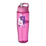 Printed H2O Active Tempo Spout Lid Bottle in pink with pink lid and printed logo