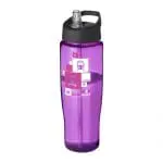 Printed H2O Active Tempo Spout Lid Bottle in purple with black lid and printed logo