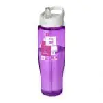 Printed H2O Active Tempo Spout Lid Bottle in purple with white lid and printed logo