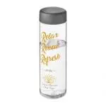 Promotional H2O Active Vibe Screw Lid Bottle in clear with grey lid and printed logo