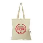 Branded organic cotton shopper bag in natural with printed logo