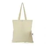 Branded organic cotton shopper bag in natural with printed logo