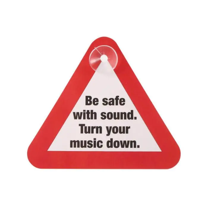 Branded Sign for Car or Shop Windows in Warning Triangle Shape