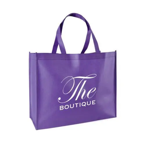 Promotional shopper bag in purple with printed logo