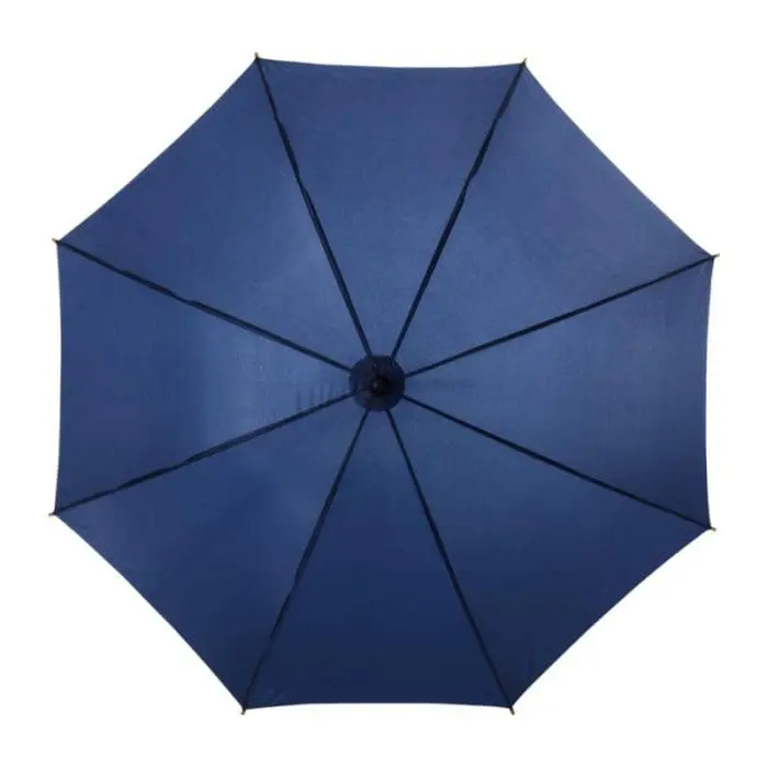 Branded Jova Umbrella with Wooden Shaft & Handle with printed logo top view