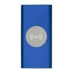 Promotional blue metal powerbank with printed logo