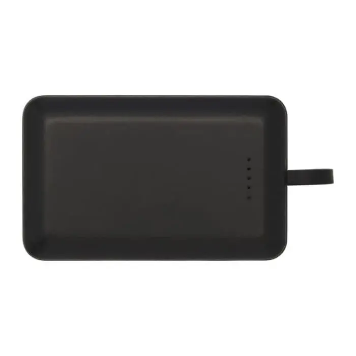 Promotional wireless power bank with 3-in-1 cable and printed logo on top