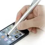 Promotional Koda soft stylus pen in silver with printed logo for smartphone