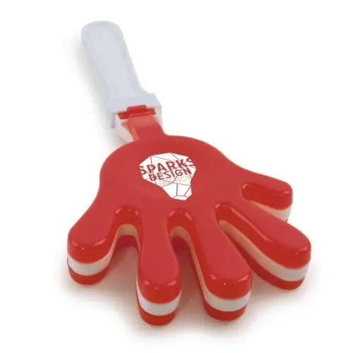 Branded Large Hand Clapper with printed logo in White and Red