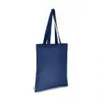 Promotional organic cotton shopper bag in blue with printed logo