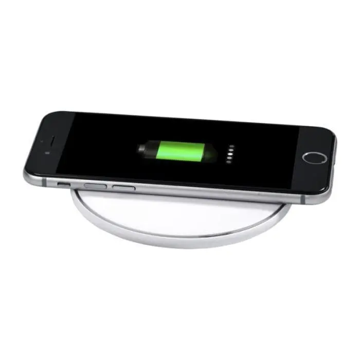 Promotional round wireless charging pad for phone with printed logo