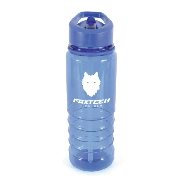 Branded Lottie sports bottle 750ml in blue with printed logo